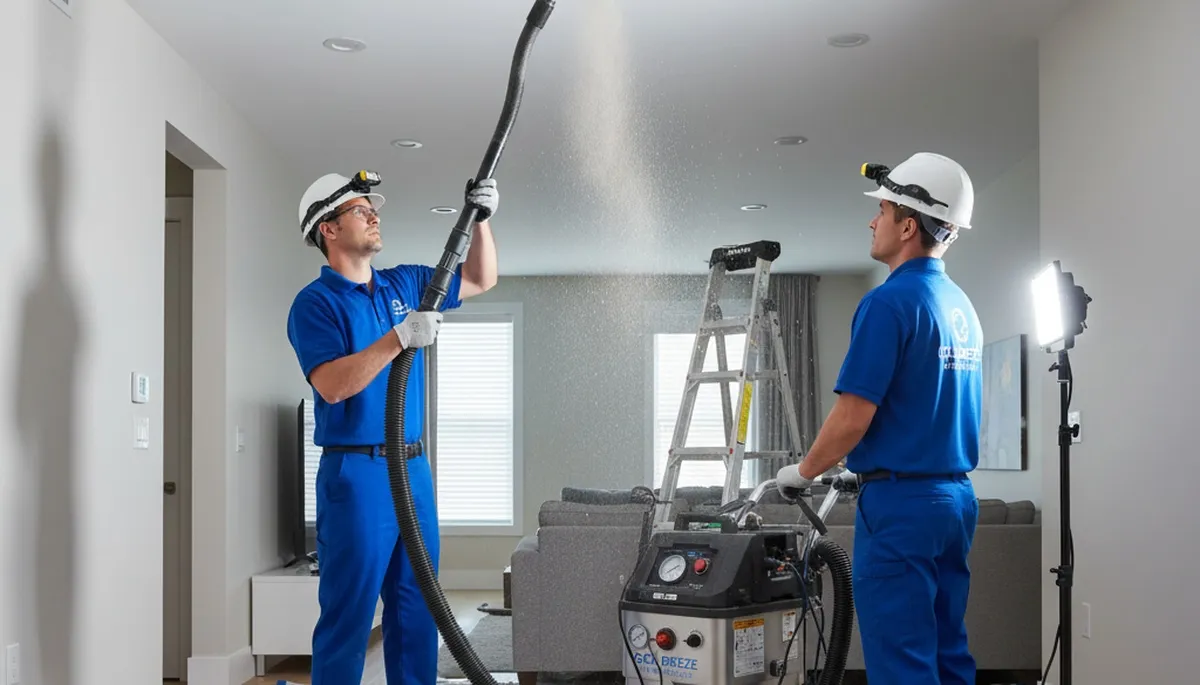Technician cleaning air ducts in Charleston SC home for improved HVAC airflow and indoor air quality